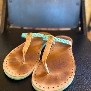 Turquoise UGG flat sandals